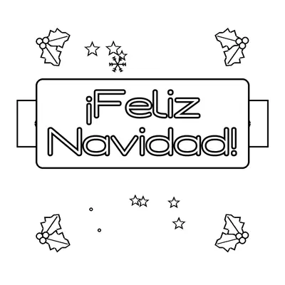 «¡Feliz Navidad!» en una pancarta, con hojas de acebo y bayas en cada esquina